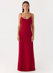Saria Maxi Dress - Deep Red