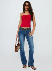 Archway Strapless Top Red