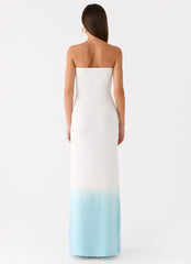 Soft Spoken Knit Maxi Dress - Blue Ombre