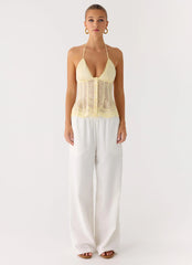 Non Stop Halter Top - Butter Yellow