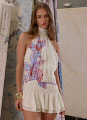 Willow Chiffon Mini Dress - Violet Blossom