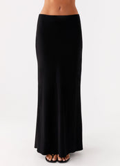 Michaella Chiffon Maxi Skirt - Black