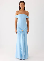 Vee Bardot Maxi Dress - Blue