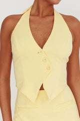 Tammi Halter Vest Top Lemon