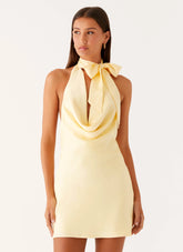 Cory Cowl Scarf Mini Dress - Sunny Yellow