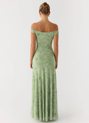 Wasting Time Maxi Dress - Blurred Lime