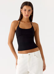 Chauncey Halter Top - Black