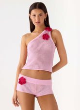 Sunray Shine Crochet Top - Pink