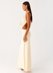 Torina Halter Maxi Dress - Lemon