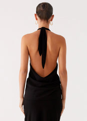 Michaella Chiffon Twist Top - Black