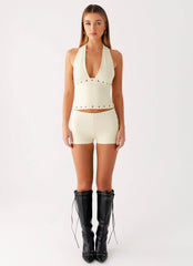 Roxy Halter Top - Muted Yellow