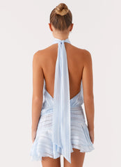 Willow Chiffon Mini Dress - Blue