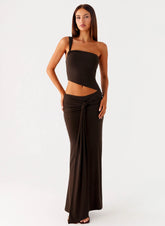 Luara Cut Out Maxi Dress - Chocolate