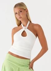 Daydreamin Halter Top - White