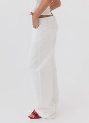 Keanna Low Rise Denim Jeans - Ivory