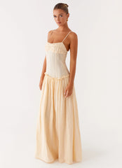 Jacinda Drop Waist Maxi Dress - Cream