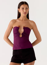 Hari Strapless Top - Plum