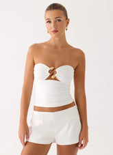 Doja Strapless Top - White