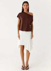 Raeni Off Shoulder Top - Chocolate