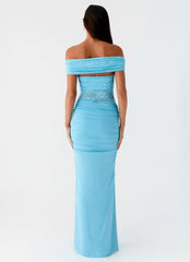 Either Way Maxi Dress - Turquoise Blue
