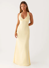 Desi Halterneck Maxi Dress - Yellow