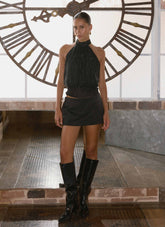 Willow Chiffon Top - Black Spot