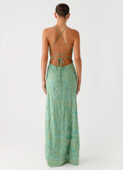 Vietta Sequin Cami Maxi Dress - Mint