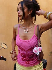 Start Of Summer Sequin Top Pink