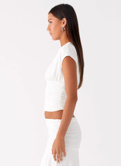 Liana Asymmetrical Top - White