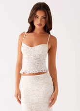 Crystal Clear Lace Top - Ivory