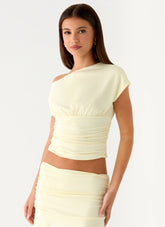Liana Asymmetrical Top - Yellow