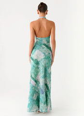 So Chic Maxi Dress - Green Paisley