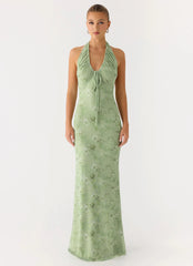 Ask You Twice Maxi Dress - Blurred Lime