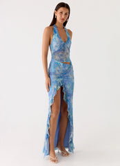 Last Sequence Maxi Dress - Aqua Paisley