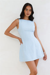 Dream Paddock Gingham Mini Dress Blue