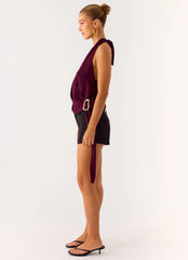 Teaha Wrap Top - Plum