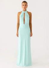 Mougleta Backless Maxi Dress - Aqua