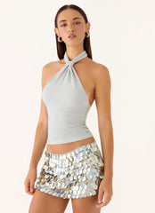 Amber Light Top - Silver