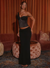 Canyon Chiffon Maxi Skirt - Black