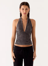 Aylssa Halter Top - Ash