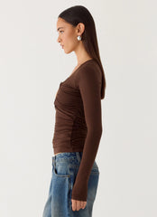 Francis Long Sleeve Top - Chocolate