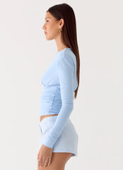 Liana Long Sleeve Top - Blue