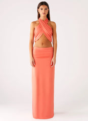 Elisabetta Maxi Skirt - Coral
