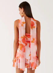 Manon Scarf Mini Dress - Blushing Blossom