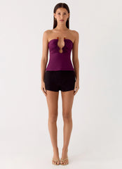 Hari Strapless Top - Plum