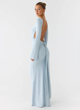 Midnight Song Long Sleeve Maxi Dress - Misty Blue