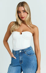 Sweetheart Paneled White Bodysuit