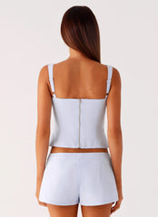 Coastline Bustier Top - Blue