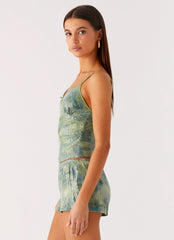 Ajean Sequin Cami Top - Lime Blood