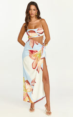 Robyn Maxi Dress - Square Neck Side Ruched Cut Out Dress in Cornflower Blue